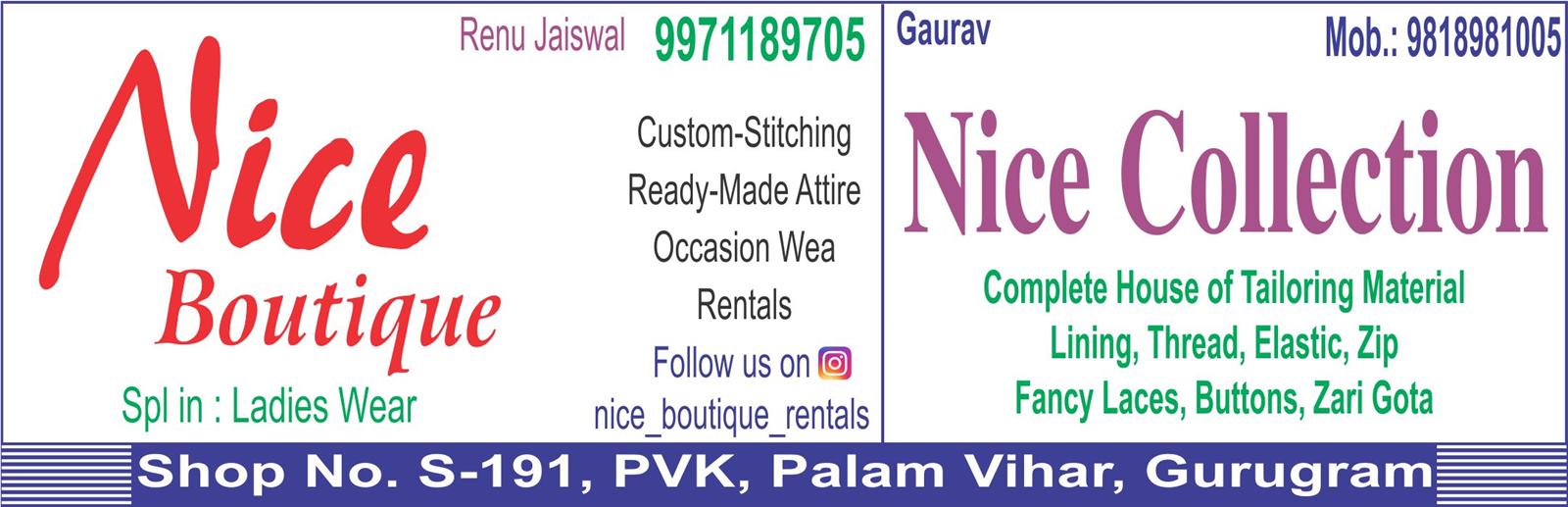 NICE BOUTIQUE (Boutique Shop in Palam Vihar)